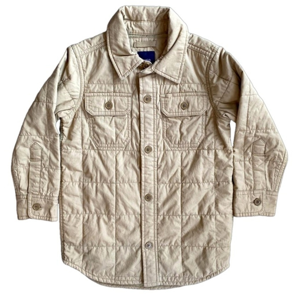 Gap Kids Khaki Quilted Shacket Cargo Jacket Unisex Size XS (4–5 Regular) - Picture 1 of 7